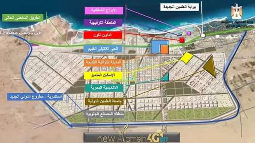 تقسيم مدينة العلمين الجديدة