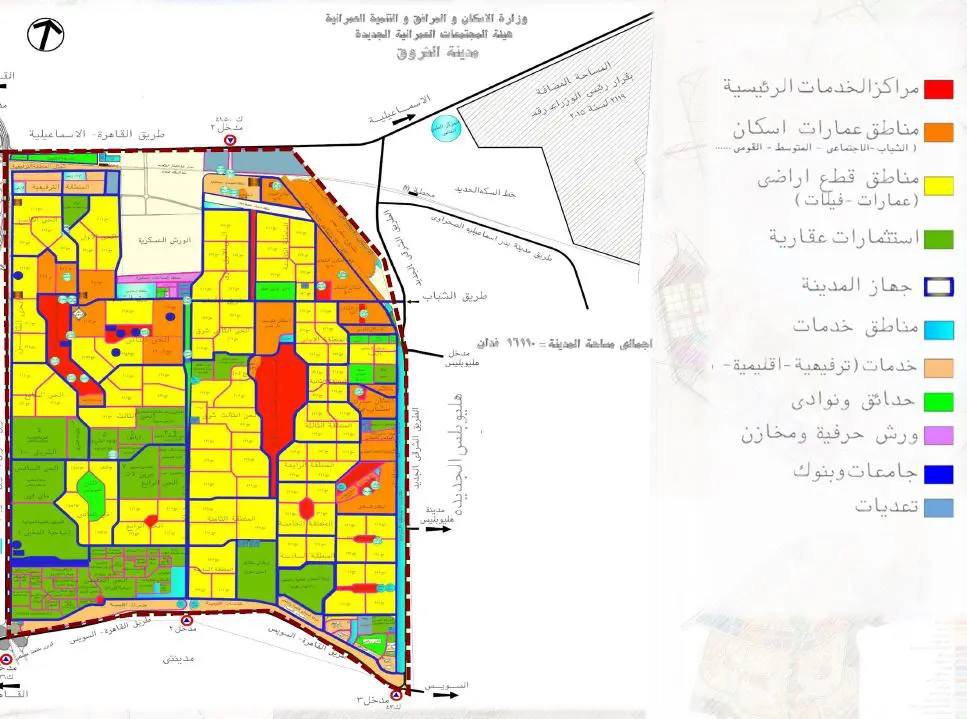 خريطة مدينة الشروق